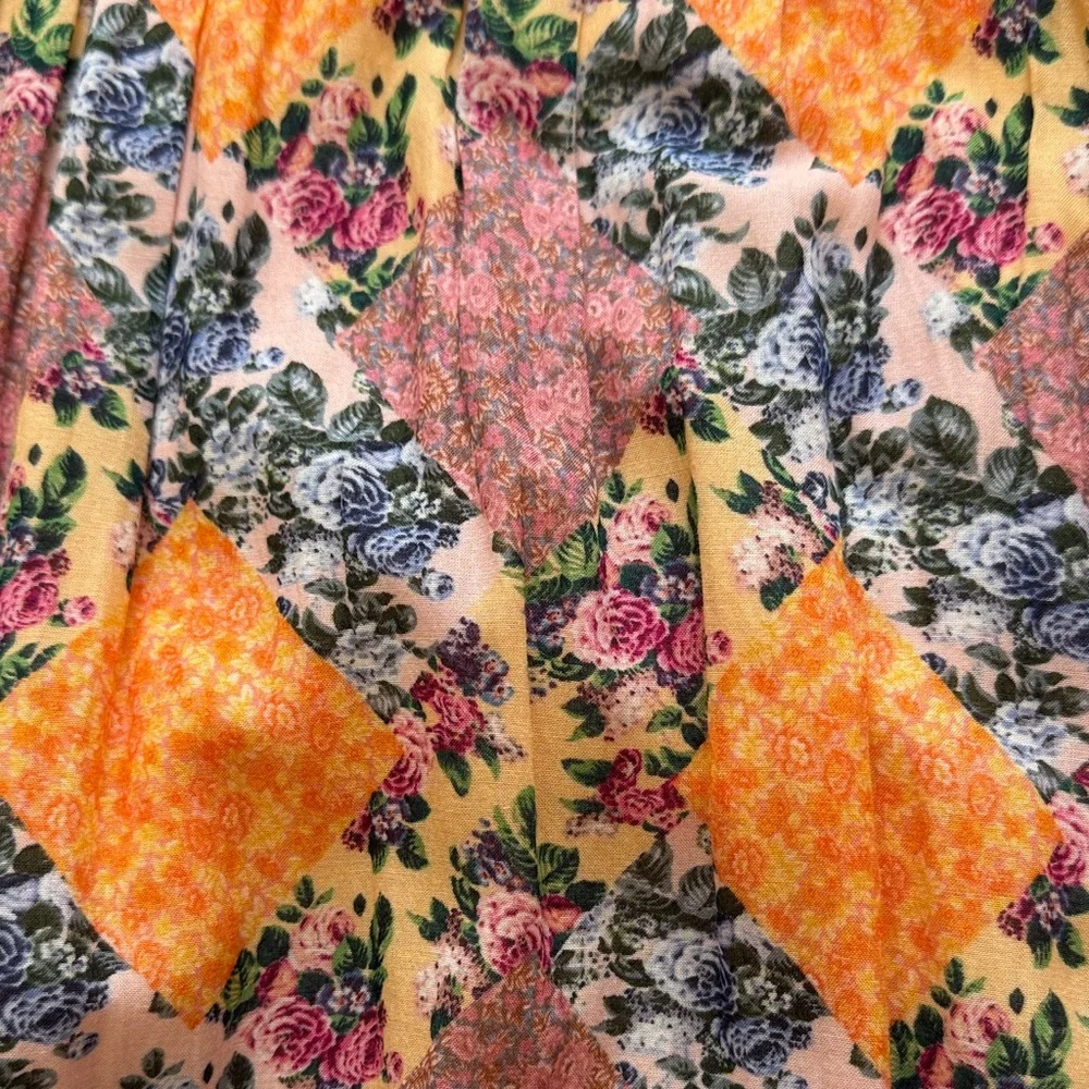 Elegant Floral Maxi Dress in Orange and Purple - Picture 4 of 4